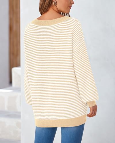 Women's 2024 Fall Winter Striped Sweater Long Sleeve 2