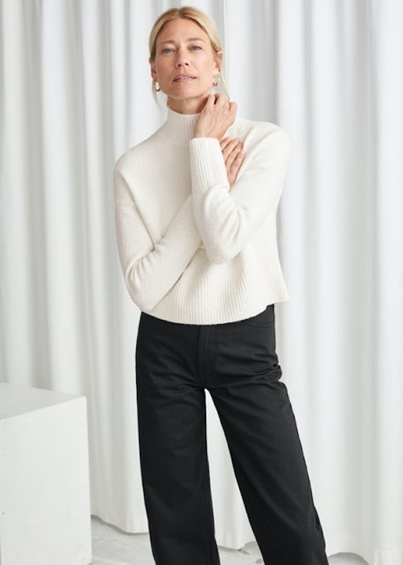 Cropped Mock Neck Sweater 1