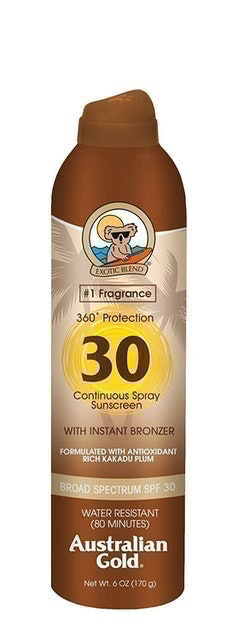 Continuous Spray Sunscreen with Instant Bronzer 1
