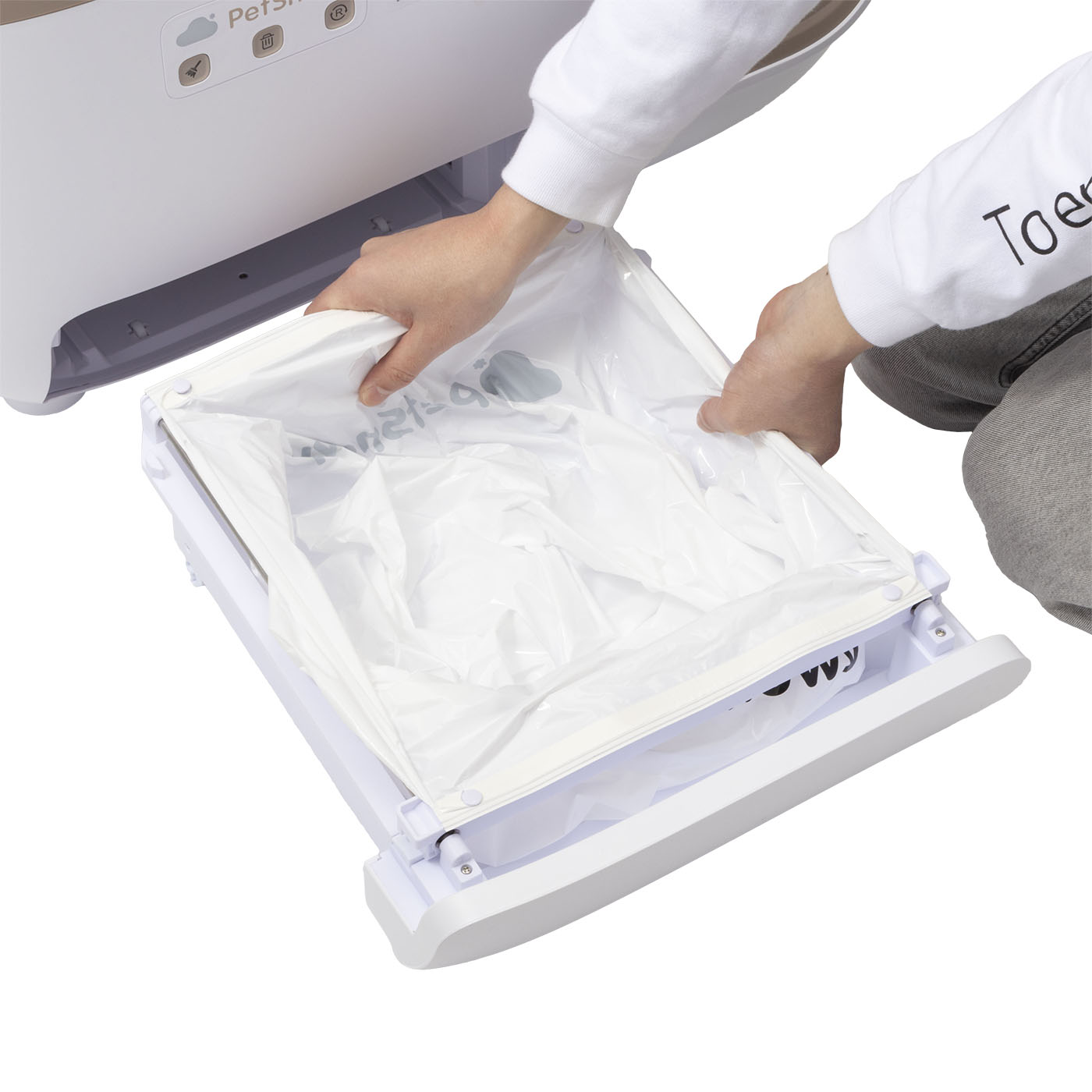 Snow+ Self Cleaning Litter Box white&brown 8