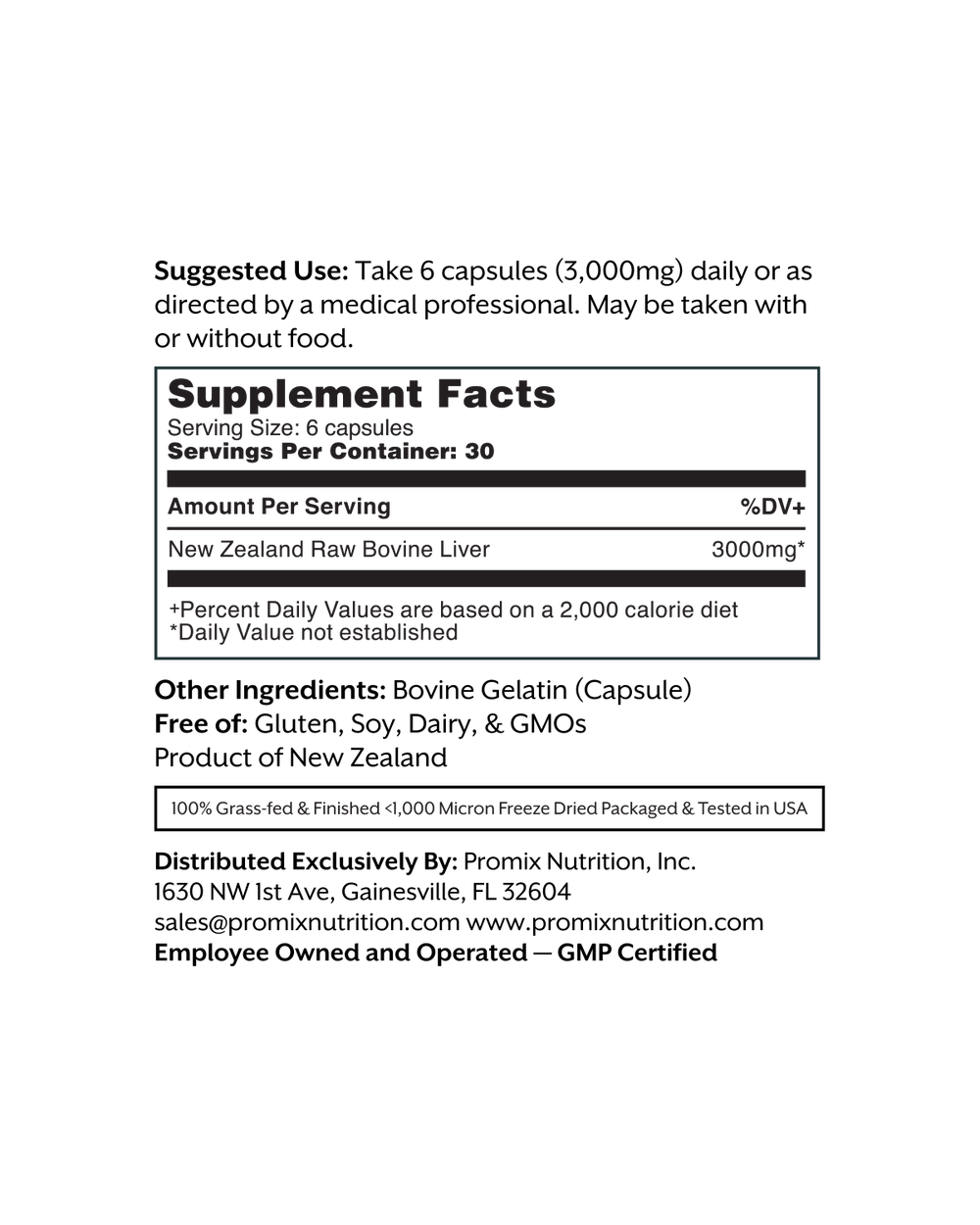 Promix Raw Liver Capsules 2