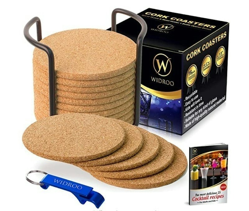 Round Cork Coasters for Drinks with Holder 1