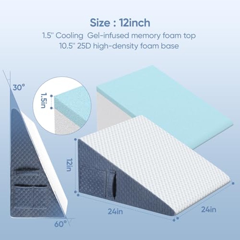 Wedge Pillow with Extra Replaceable Washable Covers 2