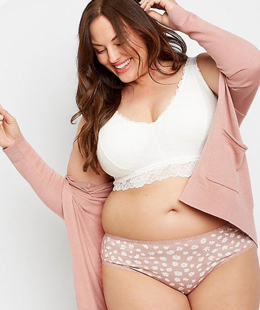 Plus Size White Wide Strap Lace Bralette 1