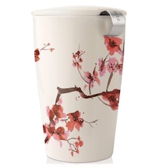 Ceramic Tea Infuser Cup with Infuser Basket and Lid