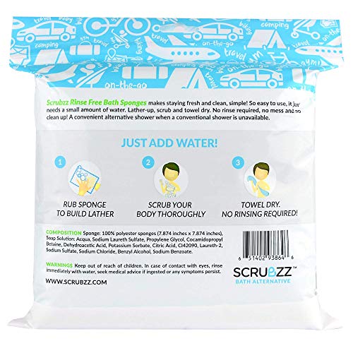 Scrubzz Rinse Free Bath Sponges 2