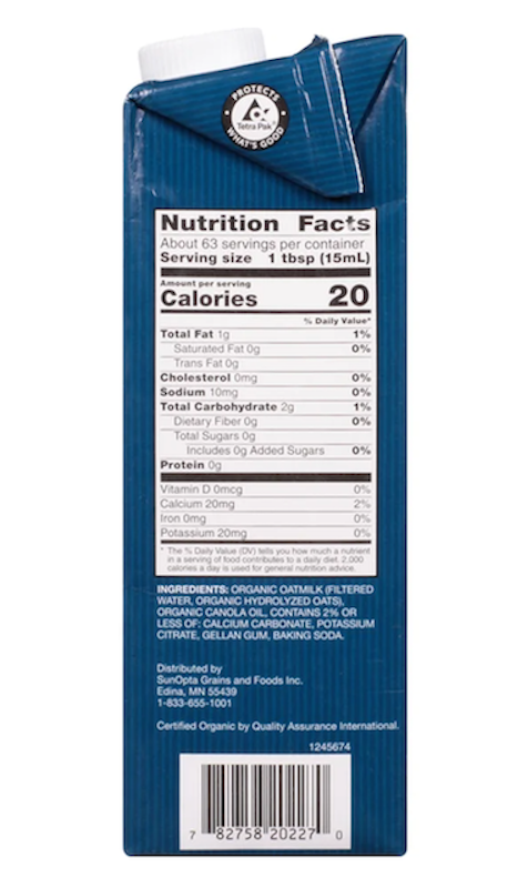 Organic Oat Creamer Unsweetened 2