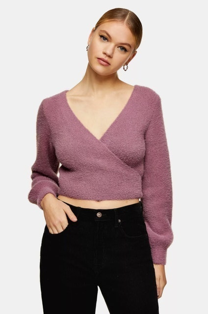 Fluffy Ballet Wrap Knitted Top 1