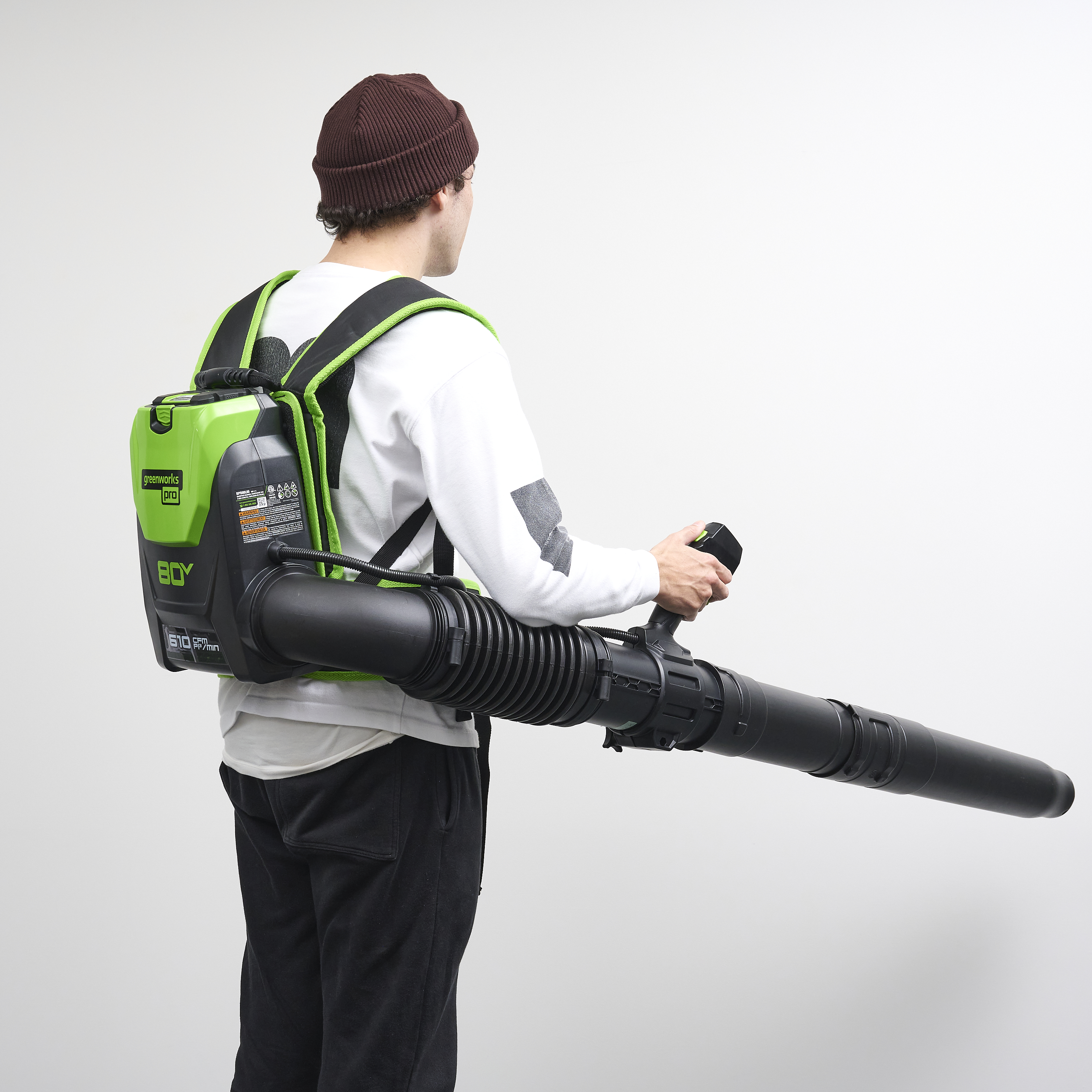 80V Cordless Brushless Backpack Blower with 2.5 Ah Battery & Charger 11