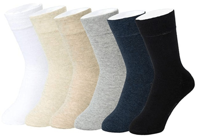 Feetalk 98% Cotton Lightweight Dress Socks (6 Pack) 1