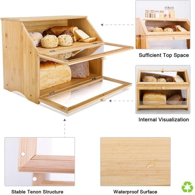 Double Layer Large Bread Box 2