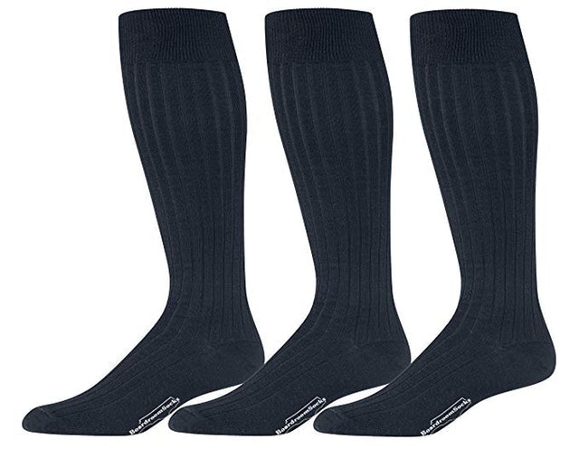Merino Wool Ribbed Dress Socks 1