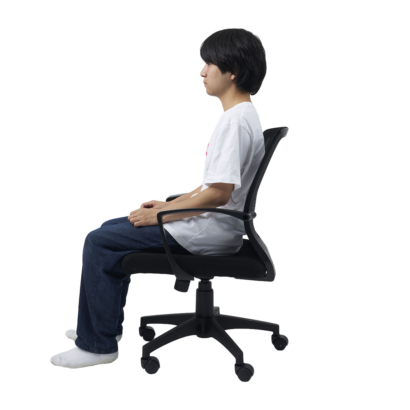 Mid Back Swivel Lumbar Support Desk Chair 4