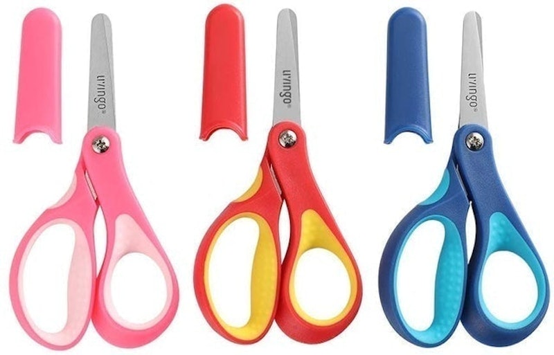 Children's Right Handed Ruler Scissors with Markings on The Blades for Kid's Crafts (Pack of 8)