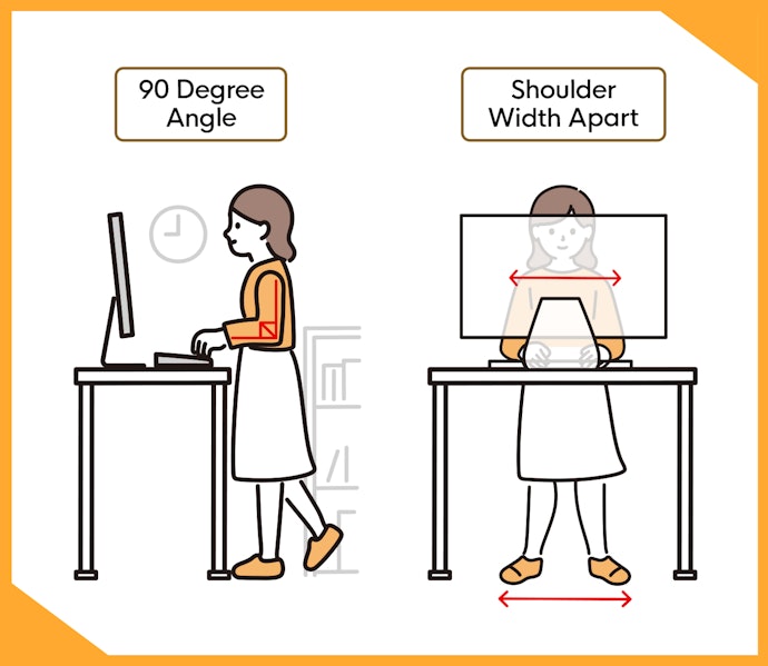 Stand With Elbows at 90 Degrees and Feet Shoulder-Width Apart