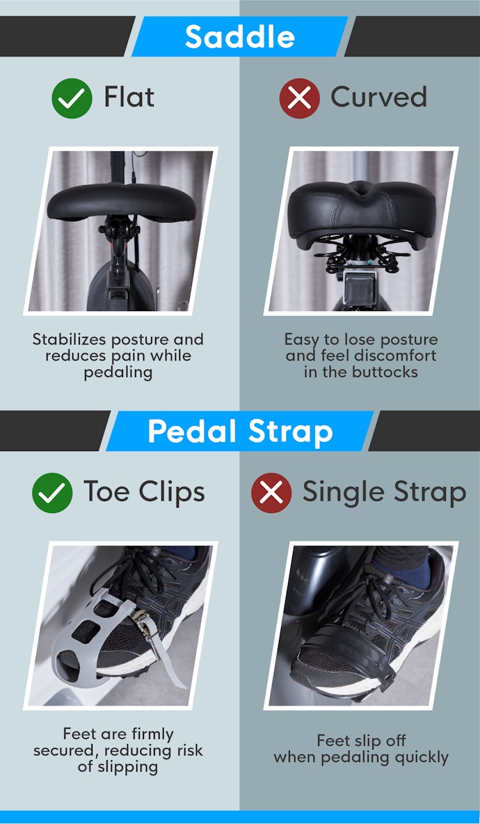 Focus on Saddle Shape and Pedal Straps for Stress-Free Pedaling