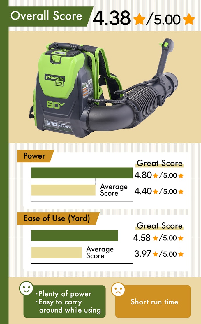 Best Cordless Leaf Blower for the Backyard: Greenworks 80V Cordless Brushless Backpack Blower