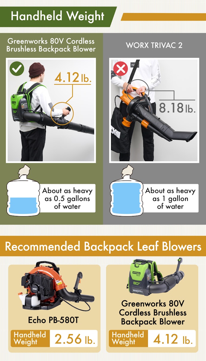 A Backpack-Style Blower Puts Less Weight on Your Hands and Arms.