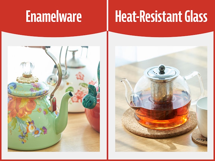 Enameled and Glass Kettles Offer Chic and Stylish Designs